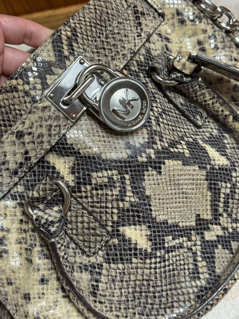 Michael‎ Kors Snake-Embossed Satchel